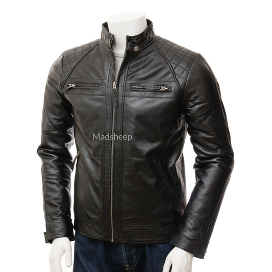 Biker Men's Genuine Leather Jacket Premium Quality - MDPB 100