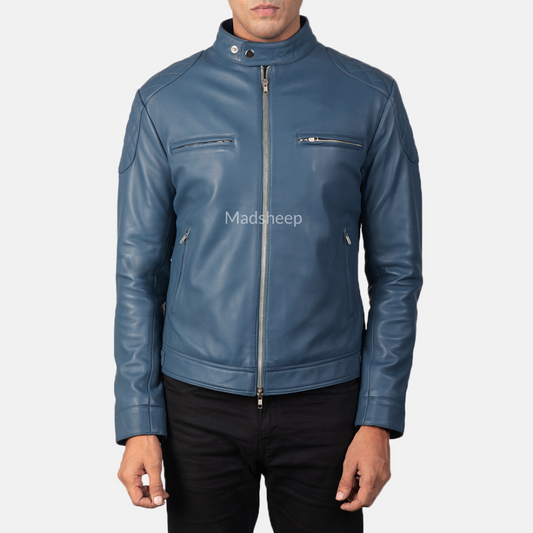 Biker Men's Genuine Leather Jacket Premium Quality - MDPB 401