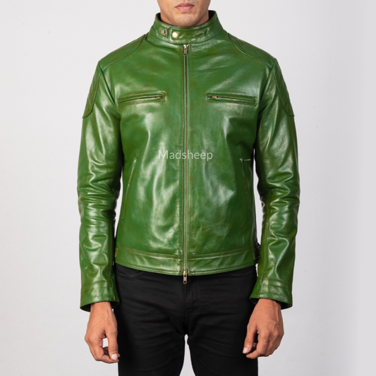 Biker Men's Genuine Leather Jacket Premium Quality - MDPB 402