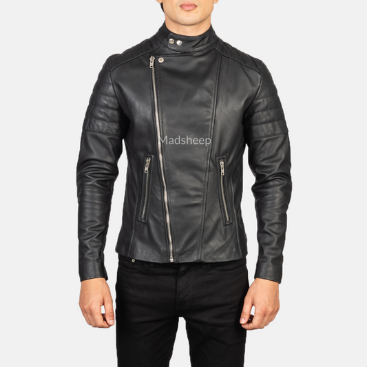 Biker Men's Genuine Leather Jacket Premium Quality - MDPB 409